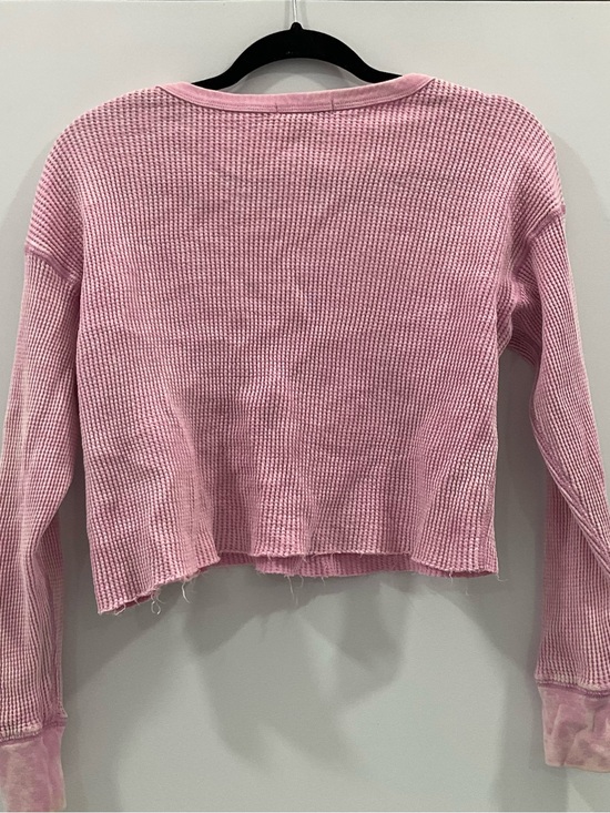 Forever 21 Tops - Forever 21 Pink Waffle Knit Cropped Long Sleeve Top